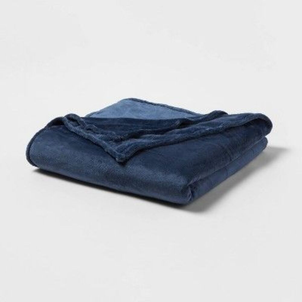 Threshold Microplush Throw Blanket Oversized 92x90 Midweight Post-Consumer